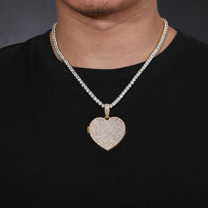 Colgante de Plata con Diamante Cultivado en Laboratorio en Forma de Corazón, Colgante Personalizado con Foto, Collar con Imagen Personalizada, Regalo - Product Image 4