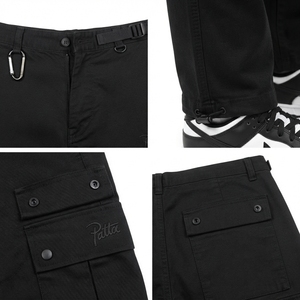 Pantalones Cargo Rectos Negros Personalizados OEM para Hombre, 100% Lino, Algodón Encerado, Estilo Urbano, con Refuerzo en la Entrepierna, Pantalones Utilitarios de Fábrica - Product Image 4