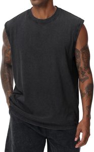 Custom Heavyweight Cotton Men's Ribbed Gym Tank Top Muscle Sleeveless <b>Running</b> Stringer Fitness Sports Workout Vest - Product Image 3