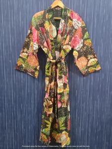 Manufacturer and Wholesale Indian Handmade Kantha <b>Kimono</b> Beach Dress Cotton <b>Cardigan</b> Beach <b>Kimono</b> Kaftan - Product Image 5