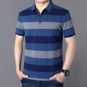 Polo à manches courtes bleu clair pour homme, 100% coton piqué, respirant, décontracté, couleur unie, coupe classique - Product Image 4