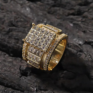 <b>Men</b> 925 Sterling <b>Silver</b> Prong Setting Round Brilliant Cut Cluster Eternity Band Hip Hop Engagement Wedding <b>Ring</b> gold plated <b>ring</b> - Product Image 5