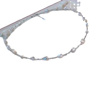 Collier en perles baroques d'eau douce naturelles réglable, boucle en argent pur S925 avec ressort, tempérament printemps-été, disponible en stock - Product Image 4