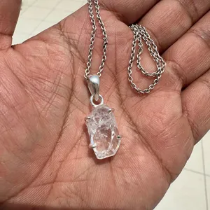 Natural Crystal Rough <b>Necklace</b> Brass <b>Gold</b> Plated Silver <b>Rose</b> <b>Gold</b> Finish Healing Crystal <b>Pendant</b> Trendy Custom Wholesale Jewelry - Product Image 3