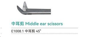 Tijeras de microcirugía ENT manuales de acero inoxidable autoclavables con certificación CE, modelo MI-143, Clase II ISO13485, para pólipos del oído medio - Product Image 6