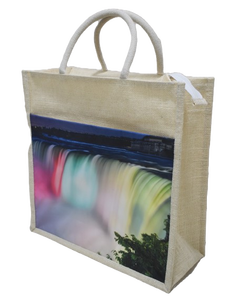 ถุงช้อปปิ้งจากผ้าปอกระเจาเป็นมิตรกับสิ่งแวดล้อม พร้อมซิป พิมพ์ลาย มีช่องใส่ของ ขนาด: ยาว 30 ซม. กว้าง 35 ซม. ฐานขยาย 13 ซม. ส่งออกโดยตรงจากโรงงาน - Product Image 2