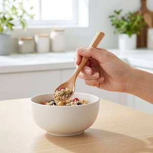 Ensemble de service à salade en bois écologique au design moderne et luxueux avec fourchette et cuillère polies miroir pour les dîners festifs - Product Image 3