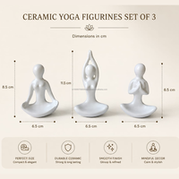 Ensemble de figurines de yoga en céramique artisanales AG Elements, multi-pièces, thème maison/bureau, sculpture décorative de méditation, zen moderne