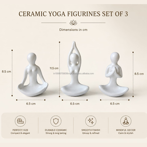AG Elements - Juego de Figuras de Yoga de Cerámica Hechas a Mano, Escultura Decorativa Temática para Meditación, Adorno Moderno Zen para Mesa - Product Image 2