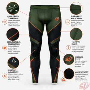 Leggings de Compresión para Hombre, Diseño Personalizado con Estampado Vectorial, para Gimnasio, Running y Entrenamiento, Secado Rápido, Transpirables, OEM, Venta al Por Mayor, Forest Ember - Product Image 6