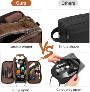 Premium Leather Tactical <b>Backpack</b> Toiletry Bag Waterproof Cosmetic Organizer Durable Construction for Stylish Travel Storage Low - Product Image 5