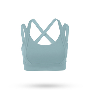 Women's High Support Seamless <b>Racerback</b> Yoga <b>Bra</b> with Scoop Neck Floral Print Breathable 100% Polyester for Yoga Workout - Product Image 4