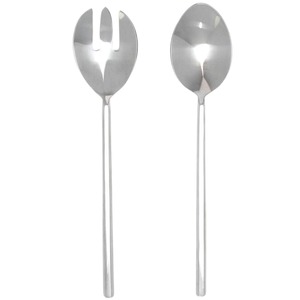 Ensemble élégant de cuillère et fourchette à salade en métal à long manche pour hôtel, restaurant, mariage et présentation de banquet - Product Image 6