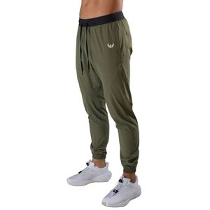 Men's Olive Green Performance Jogger Pants with Elastic Waist Lightweight Breathable Athletic Workout Running Gym Fitness - Product Image 3
