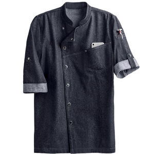 Veste de chef personnalisée pour homme, chemise de cuisinier en polycoton, veste à double boutonnage, manches courtes, uniforme de chef - Product Image 1