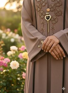 Certified Marble <b>Velvet</b> Traditional Muslim Clothing Shrug Style Winter Outfit Handwork Neck Side Matching Dupatta Women Wear - Product Image 4