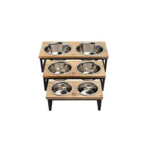 Soporte Elevado para Comederos de Mascotas de Madera de Mango con Dos Tazones de Acero Inoxidable al por Mayor - Product Image 2