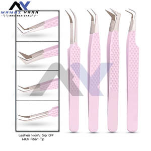 Pince à épiler pour extensions de cils, volume précis, poignée diamant de luxe, pointe en fibre, lot de 4, haute qualité, pince à épiler pour sourcils, beauté - Product Image 3