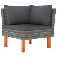 2 Stück Corner Garden Sofas Poly Rattan und massives Eukalyptus holz Langlebige und stilvolle Outdoor-Eck sitze