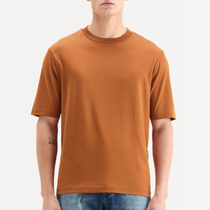 Custom Color 100% Cotton Knitted Heavy <b>Weight</b> Regular Fit Eco-Friendly Breathable Streetwear Custom <b>Blank</b> Men's T-Shirt - Product Image 5