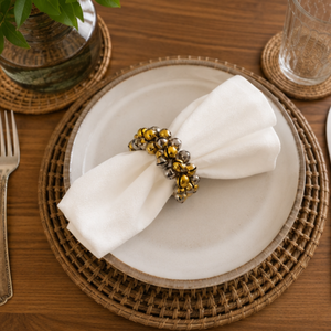 Luxury Metallic Bell Napkin <b>Ring</b> | Handmade Gold Silver Decorative Napkin Holder Wedding Dining Table Decor Hotel and Banquet - Product Image 3