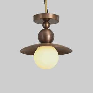 โคมไฟเพดานทองเหลืองทรงกลมดีไซน์กลางศตวรรษสำหรับตกแต่งภายในบ้าน - Product Image 1