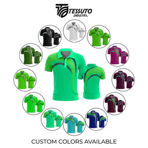 Polo de golf néon personnalisé pour homme, sublimé, à manches courtes, haute performance, vente en gros, vêtements de sport imprimés pour équipes, logo personnalisé - Product Image 4