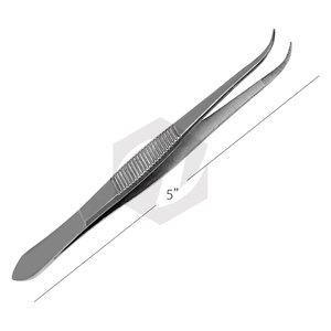 Pinzas de Acero Inoxidable de Punta Fina, Rectas y Curvas de 5 Pulgadas, para Depilación de Cejas y Eliminación de Vello Encarnado, Instrumentos Médicos - Product Image 2