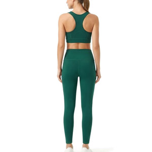 Ensemble de sport côtelé sans couture pour femme, très vendu, flexible, idéal pour la gym, le fitness, l'entraînement, les exercices et le yoga - Product Image 2