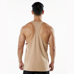 Custom Mens Bodybuilding <b>Stringer</b> Tank Top Quick Dry Muscle Fit Gym Y-Back Racerback <b>Vest</b> Breathable Beige Fitness Sleeveless - Product Image 2