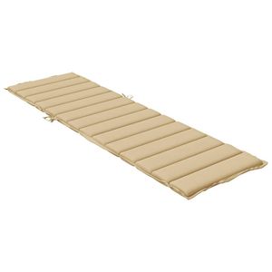 Coussin de chaise longue d'extérieur 79 x 23,6 po en polyester beige matelassé, amovible, lavable, toutes saisons, rectangulaire - Product Image 5