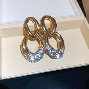 Modernos Pendientes de Diamantes Sintéticos Chapados en Oro de 14K, Unisex, Estilo Vintage, para Uso Diario, Corte Brillante Redondo, Regalo de Joyería - Product Image 4