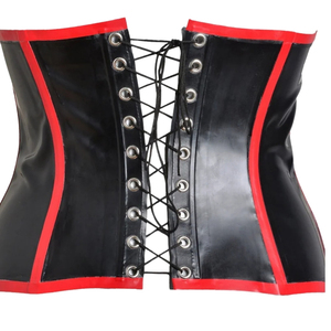 Robe corset sans bretelles en cuir PU noir avec détail croisé, tenue de club moulante pour adulte - Product Image 5