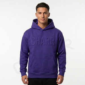 2026 Streetwear High Quality Heavy Weight <b>3D</b> Embossed <b>Hoodies</b> Custom logo Unisex Oversized Drop Shoulder Hoodie for Men - Product Image 5