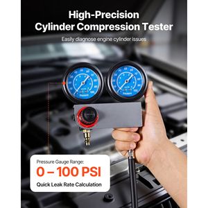 Kit d'outils de diagnostic automobile, testeur de compression des cylindres du moteur avec jauge de pression de 0 à 100 PSI, 4 adaptateurs, testeur de fuites - Product Image 2
