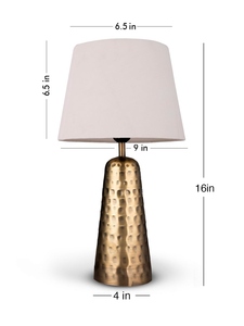 New Design Hammered Aluminum Modern Antique Table Lamp with USB Powered Customizable Color Fabric Shade for Bedside Nightstand - Product Image 6