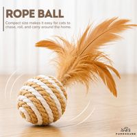 Jouet pour chat en forme de balle en corde avec plumes