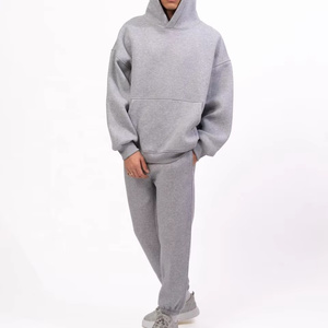 Conjunto de Chándal Oversize de Algodón 100% con Estampado 3D de Logo Personalizado y Efecto Ácido para Hombre, Cuello Alto, con Estampado de Letras, Venta al por Mayor - Product Image 2