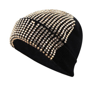 Gorro de Invierno de Punto con Pedrería Brillante, Gorro Cálido y Suave con Cristales Decorativos - Product Image 3
