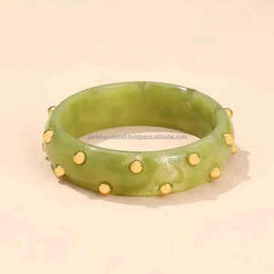 Élégant bracelet en résine classique SAMI HANDICRAFTS avec perle-décoration colorée certifiée IGI et cadeau de vacances spécial pour femme - Product Image 1