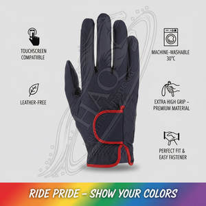 Gants d'équitation d'hiver respirants, compatibles écran tactile, antidérapants, en cuir, doublés polaire chaud - Product Image 2