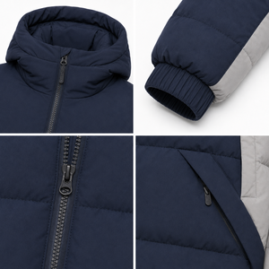 High Quality Hooded Puffer <b>Jacket</b> Designer Winter Fashion Warm Insulation Custom Embroidered Badge OEM Elasticated Sleeve Cuffs - Product Image 4