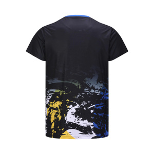 Wholesale Men's Black Mesh Soccer Jersey Crew Neck Short Sleeve Moisture Wicking Color Blocked Adult Regular Fit - Product Image 2