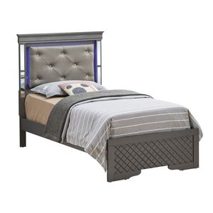 Lit double Verona G6702C TB3 rembourré en noir métallisé - Product Image 1