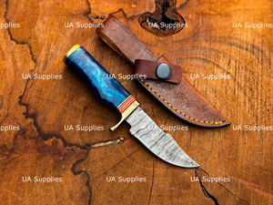 Cuchillos utilitarios con patrón Damasco, hojas compactas y mangos estilo asta de ciervo para proveedores mayoristas de productos para exteriores - Product Image 3