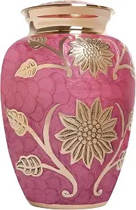 Wholesale Brass Handicraft <b>Memorial</b> Cremation Urn for Human Ashes Bohemian Design Durable Container Secure Lid for Funeral Homes - Product Image 2