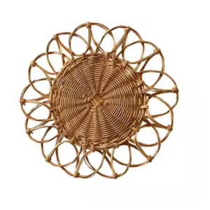 All-Season Seagrass Placemats <b>Round</b> Woven <b>Table</b> <b>Mats</b> Natural Straw Charger Plates for Year <b>Round</b> Dining Decor - Product Image 2