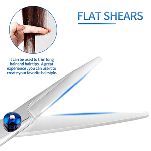 Tijeras de Peluquería de Alta Calidad con Acabado Pulido, Hoja Recta de Acero Inoxidable, Tijeras de Corte para Salón de Belleza con Anillo de Goma - Product Image 3