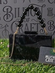 Elegante Bolso de Mano de Resina con Cuentas, Cadena y Correa, Bolso de Noche de Diseño, Lujoso para Bodas, Fiestas, Cenas y Eventos - Product Image 1
