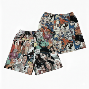 Fabricant de vêtements, short homme en molleton 100% coton, streetwear, effet délavé, logo appliqué personnalisé, style usé. - Product Image 5